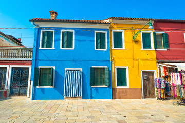 Colorful buildings on Burano island, Venice lagoon, Italy