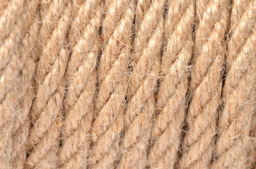 Close-up of natural fiber manila rope background