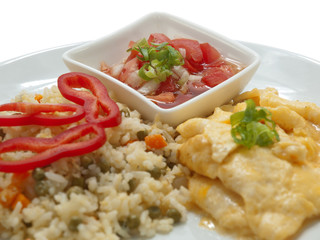 fried rice with scrambled eggs