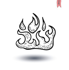 Fire flame icon, vector illustration