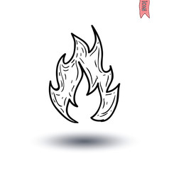 Fire flame icon, vector illustration