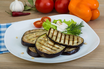 Grilled aubergine