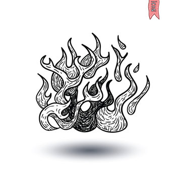 Fire flame icon, vector illustration