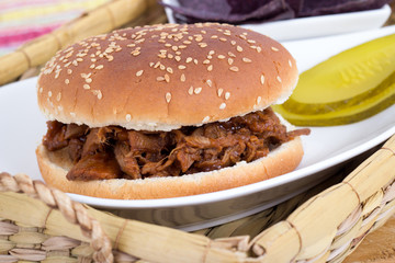 BBQ pulled pork sandwich