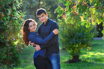couple in love in the park
