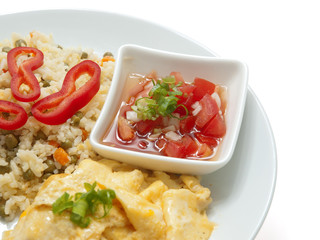 fried rice with scrambled eggs