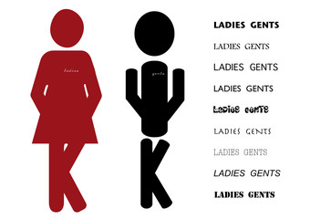 LADIES AND GENTS, WC, SERVIZI, UOMINI E DONNE