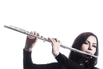 Flute music instrument isolated flutist © Alenavlad