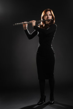 Flute music performer woman flutist