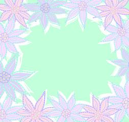 Pastel flowers frame