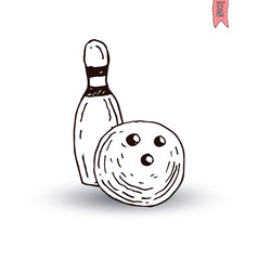 Bowling Ball icon, vector illustration.