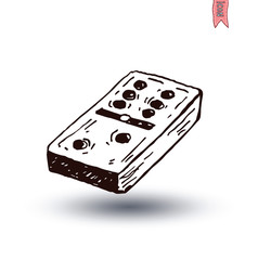 Domino icon, hand drawn vector illustration.