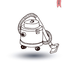 vacuum cleaner icon, vector illustration