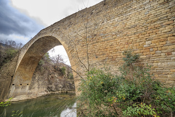 Fototapeta na wymiar medieval stones bridge