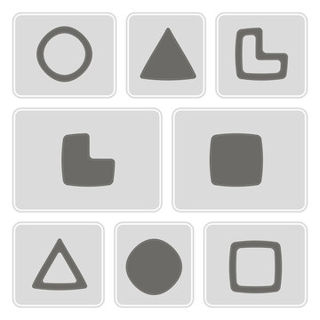 set of monochrome icons with socionic symbols