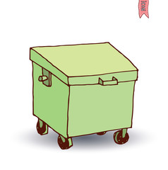 trash can icons set, vector illustration
