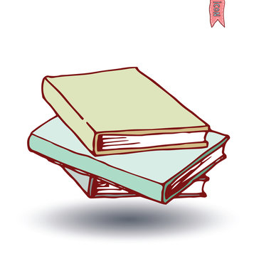 Book icon isolated, illustration vector.