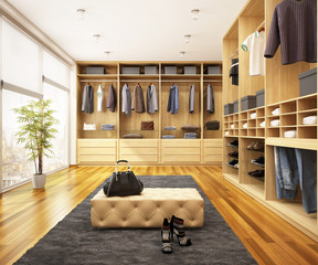 Modern wardrobe in a big house