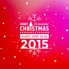 Christmas greeting with falling snow flakes