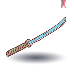 Katana, japanese sword, vector illustration.