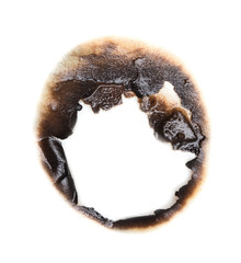 burnt hole in a paper