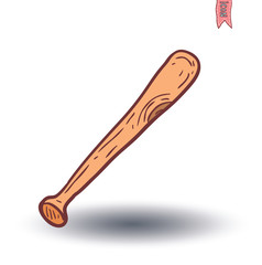 baseball bat icon, vector illustration.