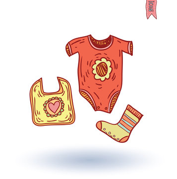 baby clothing, vector illustration