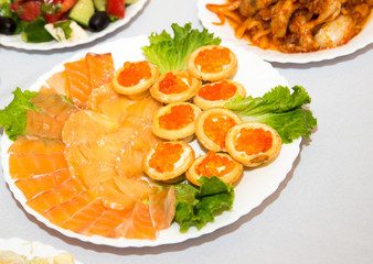 red caviar with red fish
