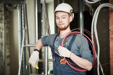 electrician worker with wiring