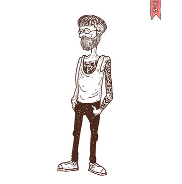 hipster style, hand drawn illustration.