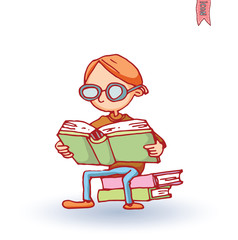 Kid school, vector illustration.