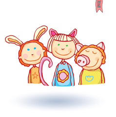 Kid party, vector illustration.