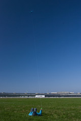 boy with a kite on Tempelhofer Feld, Berlin