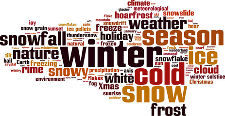 Fototapeta premium Winter word cloud concept. Vector illustration