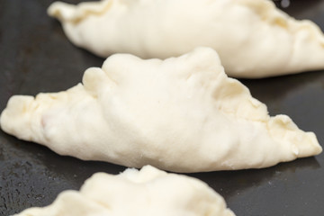 Fototapeta na wymiar modeling dough pies