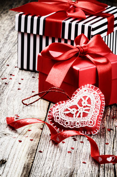 Valentine's setting with presents