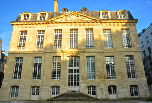 View of the H&ocirc;tel Le Brun at rue du Cardinal-Lemoine in Paris