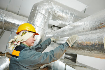 female insulation worker