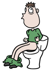 Funny character in toilet