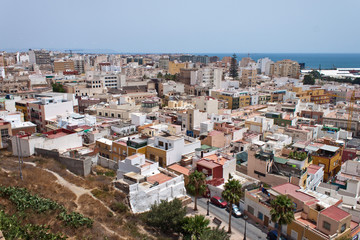 Aerial view on roofs of Almeria