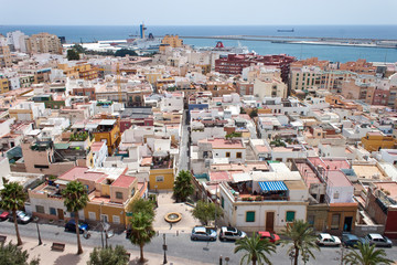 Aerial view on roofs of Almeria