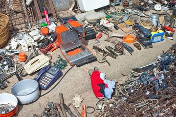 Merchandise on a street market