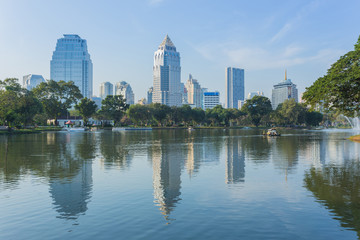 Obraz na płótnie Canvas Bangkok Cityscape from Lumpini Park