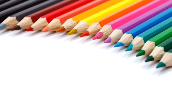 Color palette made from colorful pencils