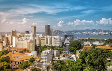 Dowtown of Rio de Janeiro with sunshine leaks, Brazil