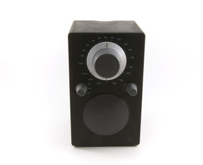 Obraz premium An old Am Fm radio isolated on white background