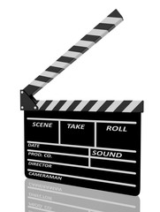 Obraz premium Clapper board on white background