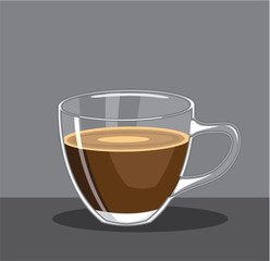 Glass Cup of Coffee Vector