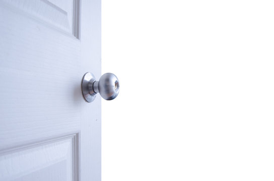 Open Door Isolated On White Background