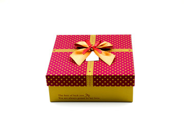 Purple Red Gift Box with Golden and Red Bow